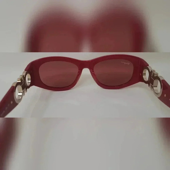 NWOT Salvatore Ferragamo Women's Sunglasses Red Gold Logo SF1082S 53mm 53-19-140 - Picture 12 of 14